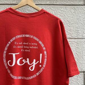 USED USA古着 赤 プリントTシャツ 半袖Tシャツ ビッグサイズ JOY GILDAN ギルダン アメリカ古着 vintage ヴィンテージ 2XLサイズ