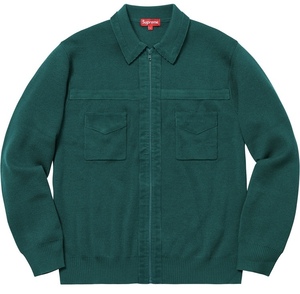 即決 Teal M 送料無料 国内正規品 18AW Supreme Corduroy Detailed Zip Sweater