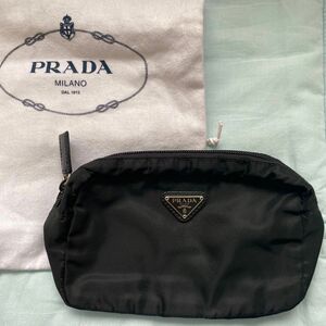 PRADA プラダ 化粧ポーチ 小物入れ コスメポーチ 三角ロゴ プレート