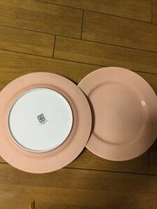 未使用TAITU イタリア製 ピンク平皿2枚セット