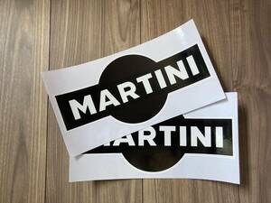 送料無料 Martini Black & White Sticker Decal マルティーニ ステッカー シール デカール バイク 2枚セット 250mm × 120mm