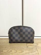 【used品】LOUIS VUITTON ルイヴィトン ダミエ ポシェット コスメティック マルチケース 小物入れ ブラウン系_画像1