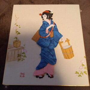 押絵　色紙　日本画　 美人画　時代　日本女性