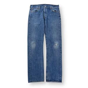 Levi's 501 色落ち 古着 デニム w38 L36 水色クラッシュデニム