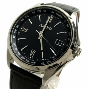 参考￥5万 セイコー セレクション ソーラー電波 メンズ 黒文字盤 7B75-0AB0 時計 SEIKO SBTM297 稼動品