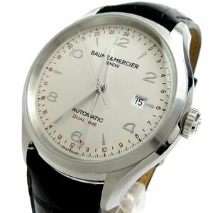 １円 ボーム＆メルシエ クリフトン デュアルタイム オート GMT メンズ MOA10112 65730 時計 BAUME＆MERCIER CLIFTON 自動巻き 箱 保証書