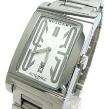 参￥51万 1円 ブルガリ レッタンゴロ オート メンズ 白文字盤 RT45S 時計 BVLGARI RETTANGOLO 自動巻き 腕時計 稼動品_画像1