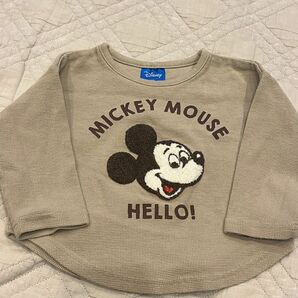 しまむら　ミッキー　 長袖Tシャツ　トップス　ワッフル　90