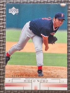 2001 Upper Deck #492 HIDEO NOMO Season Highlights Checklist Boston Red Sox Los Angeles Dodgers Kintetsu Buffaloes