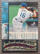 1997 Topps Stadium Club #212 HIDEO NOMO Los Angeles Dodgers Kintetsu Buffaloes_画像2