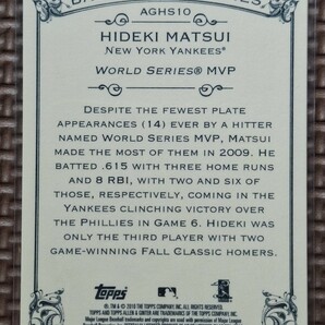 2010 Topps Allen & Ginter #AGHS10 HIDEKI MATSUI baseball Sketches New York Yankees Yomiuri Giantsの画像2