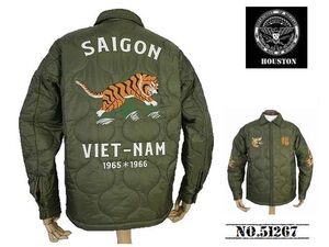 【送料無料 30%OFF】HOUSTON ヒューストン Thinsulate ベトナムジャケット TIGER柄 ベトジャン NO.51267 OLIVE DRAB _Mサイズ