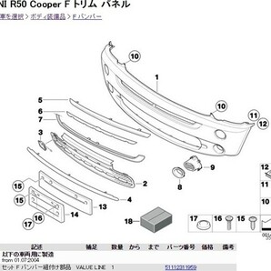 BMW MINI オンラインパーツリスト 日本語対応 R50 R53 R56 F55 F56 R60 F60 Clubman クラブマン カントリーマンの画像2