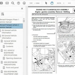 カングー ワークショップマニュアル 整備書+配線図 初代 1997-2006 ルノー カングー 1の画像4