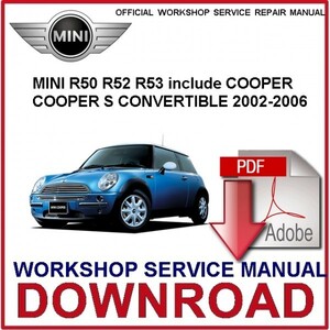 ミニ 2002-2006 ワークショップマニュアル 配線図 パーツリスト R50 R52 R53 MINI COOPER ミニクーパー
