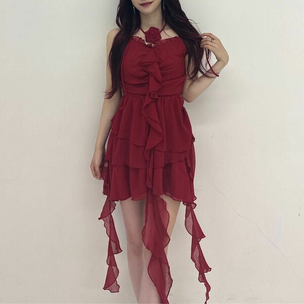 ドレス ミニ ワンピース Y2K ワンホン 韓国 ジェニ