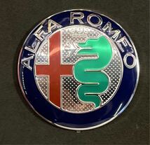 ★ Alfa Romeo アルファロメオ フロント/リアエンブレム SLV/GRN シルバー/グリーン NEWロゴ 74mm 2個セット アルミ製 ★_画像7