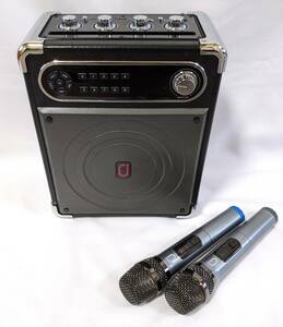 [1 jpy exhibition ]JYX portable karaoke machine JYX-S55 wireless microphone 2 ps attaching black . on Live Event etc. applying 