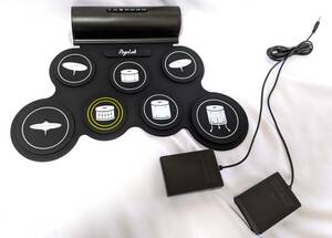 【1円出品】POGOLAB 電子ドラムセット G3001 7パッド ドラムキット Bluetooth機能付き ロールアップドラム 練習パッド 