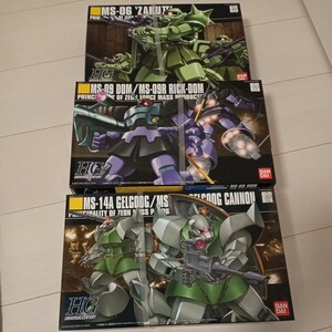 HGUC　バンダイ　1/144 機動戦士ガンダム　量産型ゲルググ　ザク　ドム　３個セット