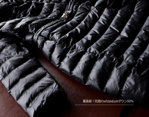 新品 NODIKA 超軽量 スプリング コート 黒 XL レディース ウルトラ ライト ワンピ ダウンコート ミドル丈 スプリング 薄手 フード ベルト_画像5