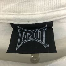 a603-6732 TAPOUT 半袖 ロゴ Tシャツ S タップアウト ホワイト ブラック プリント バックプリント 古着卸 アメリカ仕入_画像7