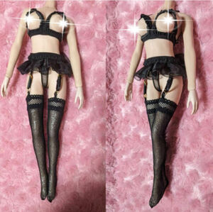 1/6 doll for TBLeaguefa Ise nS07 Cool Girl open bust bla scan ti garter belt garter stockings 