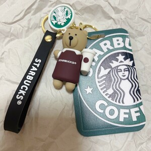  new goods start ba black Bear ID card holder ID card-case company member proof case with strap be Alice ta bear figure attaching Brown 