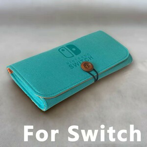 任天堂　薄型 nintendo switch 軽量 収納 ケース ゲームカードホルダー フェルト 防塵 ソフト 耐衝撃 シンプル　グリーン　全面保護