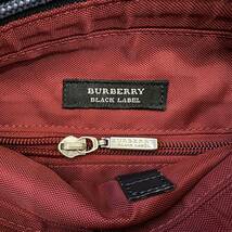 美品 レア BURBERRY BLACK LABEL 強靭なバリスティックナイロン＆本革 ミニショルダーバッグ ノバチェック 紺白 #2706_画像10