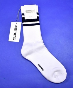 WACKO MARIA（ワコマリア）SKATER SOCKS (TYPE-2) スケーターソックス タイプ2 SOX 靴下 WHITE×NAVY 23FW-WMA-SO03 LINE ライン JACQUARD 