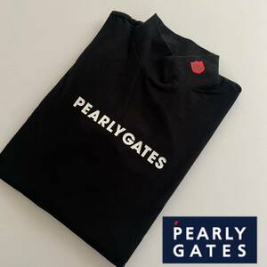 【5】Lサイズ/新品/国内正規品/PEARLY GATES パーリーゲイツ メンズ　長袖 モックネック カットソー 長袖シャツ/ブラック/黒/春秋冬