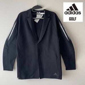 【M】新品定価22000円/adidas golf アディダス ゴルフ 長袖 テーラードジャケット プライムニット メンズ アウター ゴルフウェア　春秋　黒