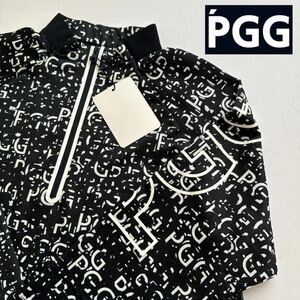 XL 入手困難/大人気シリーズ/PGG/パーリーゲイツ PEARLY GATES/メンズ/春夏/nayami柄/カッコイイ/長袖シャツ/ハーフジップ/黒に近い紺