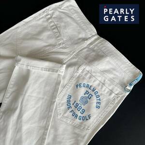 5/L 新品/パーリーゲイツ PEARLY GATES/メンズ/春夏/ストレッチロングパンツ/スラックス/ホワイト/白