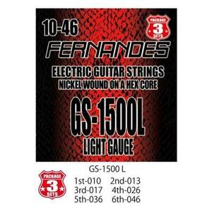 【新品】FERNANDES (フェルナンデス) GS1500-L (010-046) エレキギター弦 3セット弦×1