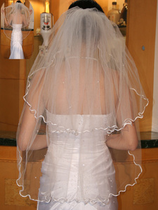 2 step processing wedding veil face up possibility white eggshell white stock have 