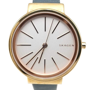 送料無料 スカーゲン SKAGEN 腕時計 クォーツ 3針 SKW2482 アンカー ANCHER 金系 レディース