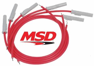 超低抵抗★MSD*SUPER-CONDUCTORプラグコード赤8.5ｍｍ*6気筒汎用　プラグワイヤー　等に/