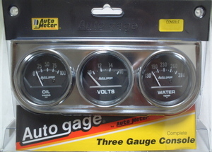特値オートメーター新品*3連メーター油圧計/ボルト電圧計/水温計
