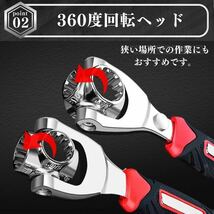 万能レンチ ソケット ラチェット 六角 多機能 工具 ボーン マルチ 360度回転 スパナ 修理 自動車 DIY メンテナンス 車 バイク 48in1_画像3