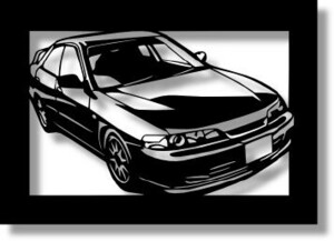 ホンダ(HONDA) インテグラ TYPE R DC2の切り絵　【A4サイズ】[C4-069]