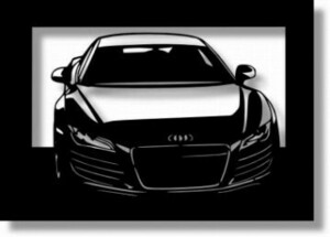 アウディ(AUDI) R8の切り絵　【A4サイズ】[C4-031]