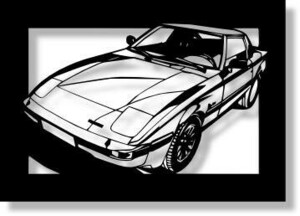 マツダ(MAZDA) RX-7 SA22Cの切り絵　【A4サイズ】[C4-020]