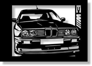 BMW E30 M3 SPORTS EVOLUTIONの切り絵　(2)【A4サイズ】[C4-002]