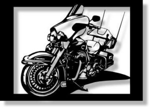 ハーレー・ダビッドソン(Harley‐Davidson) エレクトラグライドの切り絵　【A4サイズ】[B4-005]