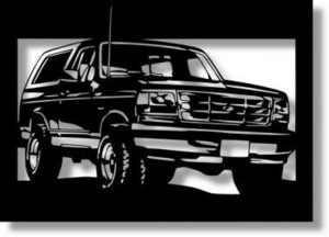 フォード(Ford) ブロンコ Broncoの切り絵　(1)【A4サイズ】[C4-109]