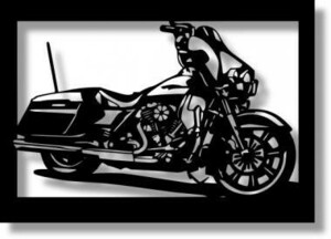 ハーレー・ダビッドソン(Harley‐Davidson) FLHXの切り絵　(1)【A4サイズ】[B4-026]