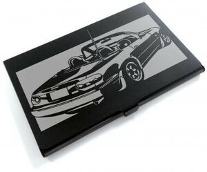 ブラックアルマイト「マツダ(MAZDA) ロードスター 」切り絵デザインのカードケース[CC-043]