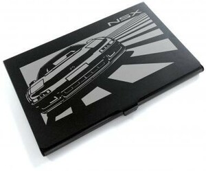 ブラックアルマイト「ホンダ(HONDA) NSX」切り絵デザインのカードケース[CC-018]